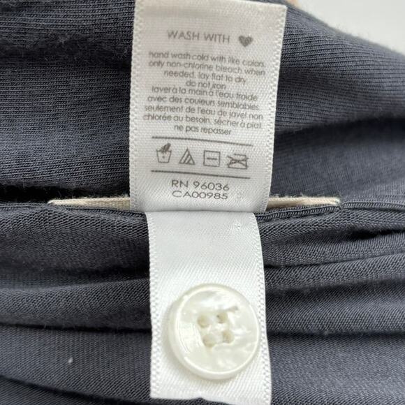 Eberjey Graphite Gray Gisele Piped Long Sleeve Pajama Top - Picture 10 of 10